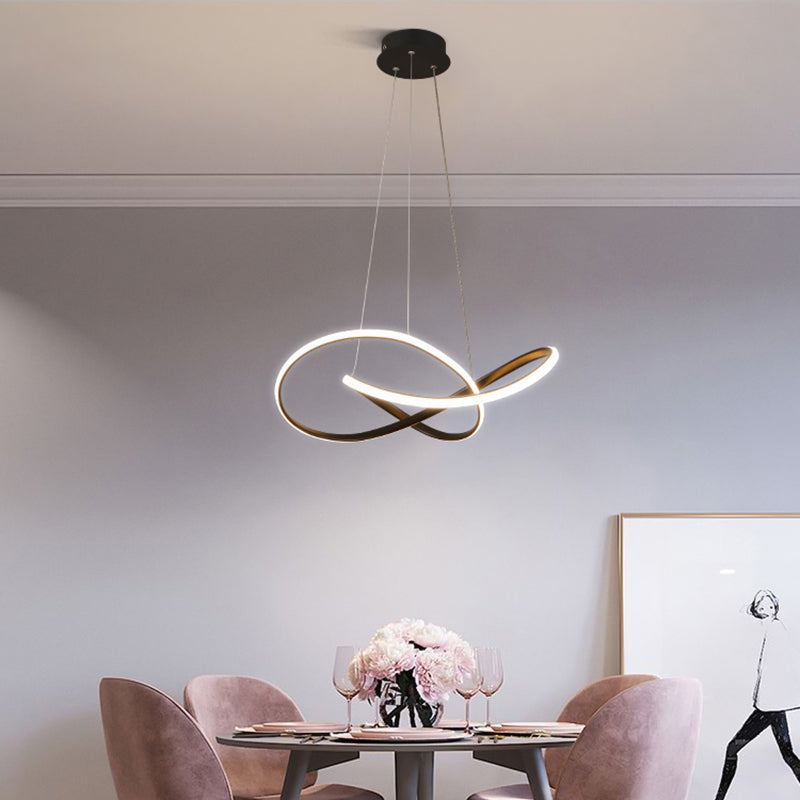 Estilo moderno forma espiral arenniier de metal 1 lámpara de lámpara de luz luz