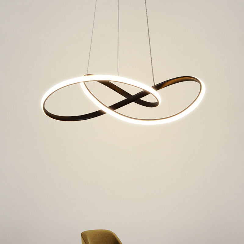 Estilo moderno forma espiral arenniier de metal 1 lámpara de lámpara de luz luz