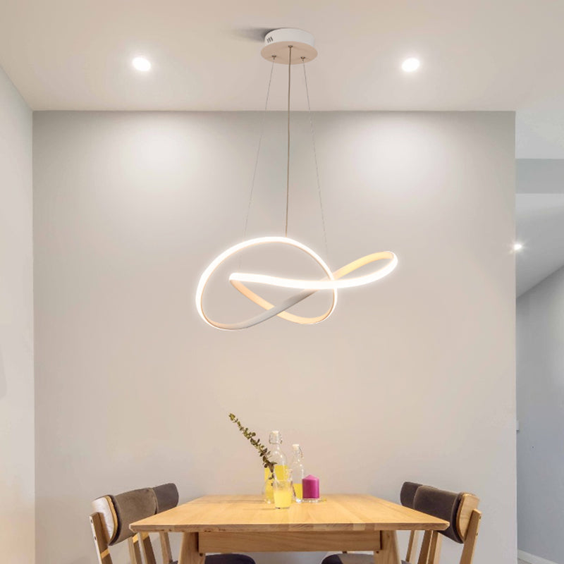 Estilo moderno forma espiral arenniier de metal 1 lámpara de lámpara de luz luz