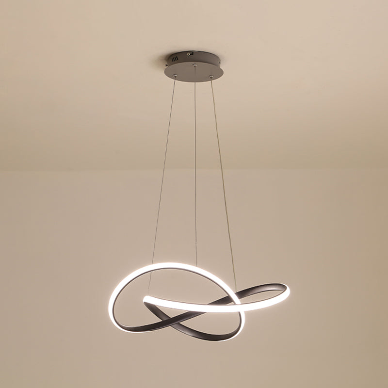 Estilo moderno forma espiral arenniier de metal 1 lámpara de lámpara de luz luz