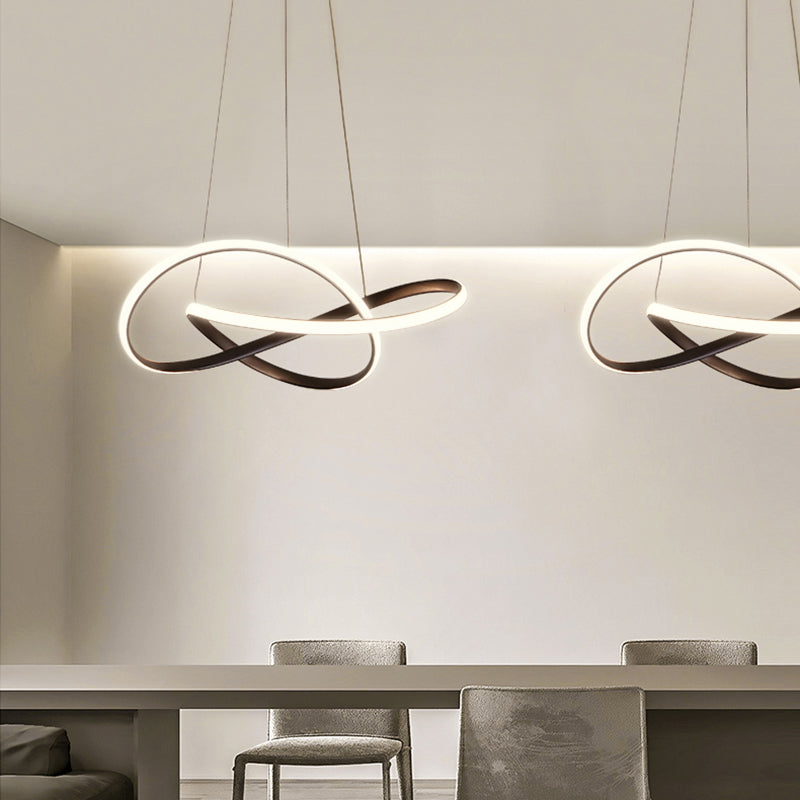 Estilo moderno forma espiral arenniier de metal 1 lámpara de lámpara de luz luz