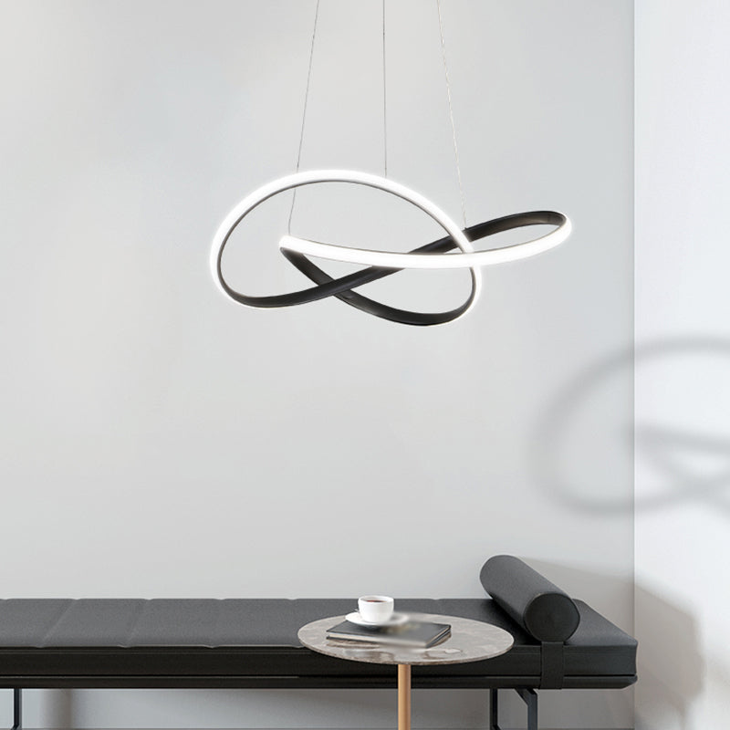 Estilo moderno forma espiral arenniier de metal 1 lámpara de lámpara de luz luz