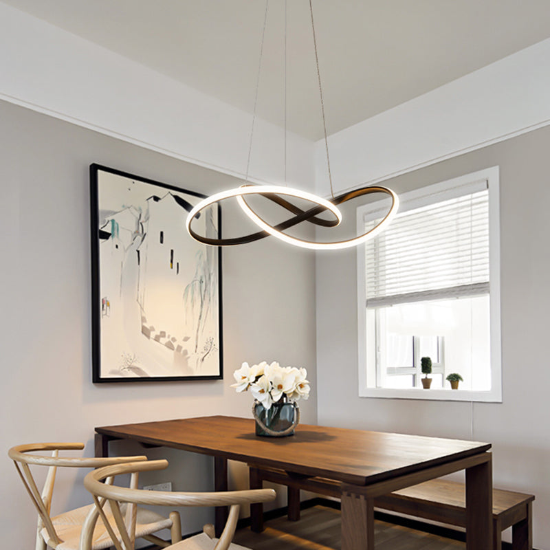 Estilo moderno forma espiral arenniier de metal 1 lámpara de lámpara de luz luz