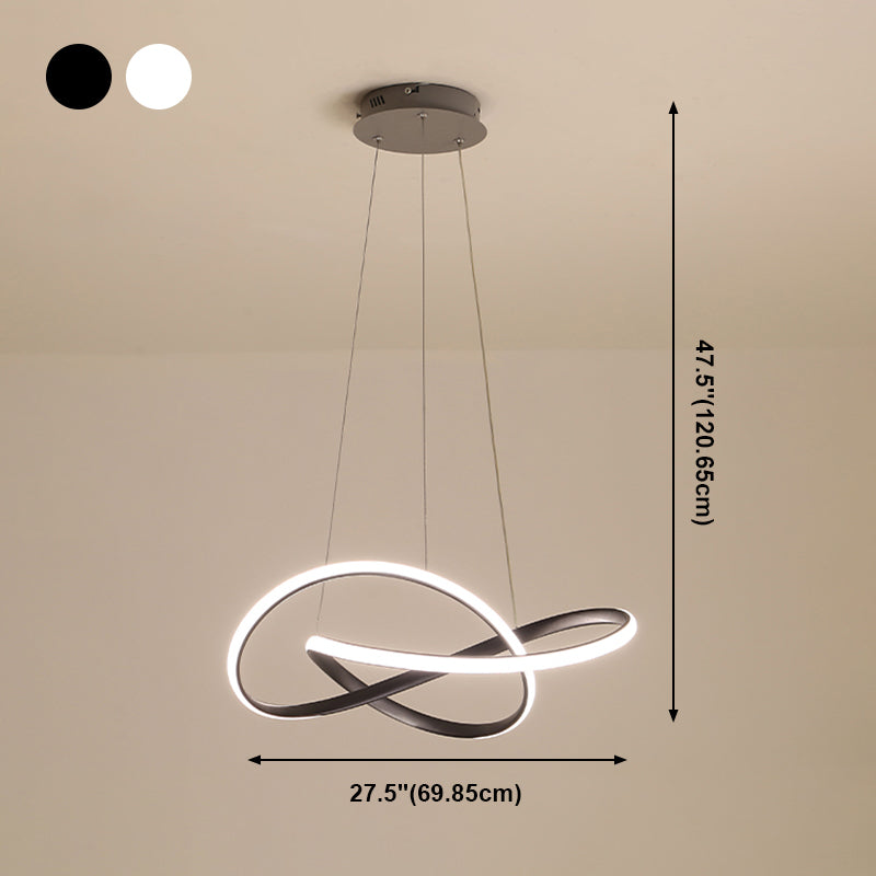 Estilo moderno forma espiral arenniier de metal 1 lámpara de lámpara de luz luz