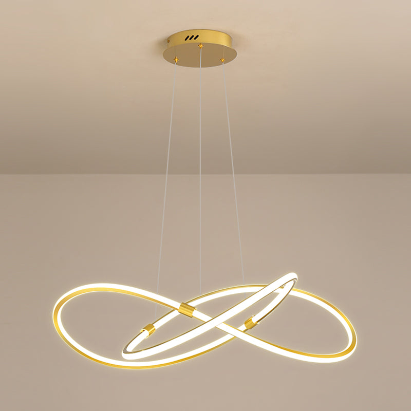 Modern Style Twist Shape Pendant Chandelier Metal 1 Light Chandelier Light in Gold