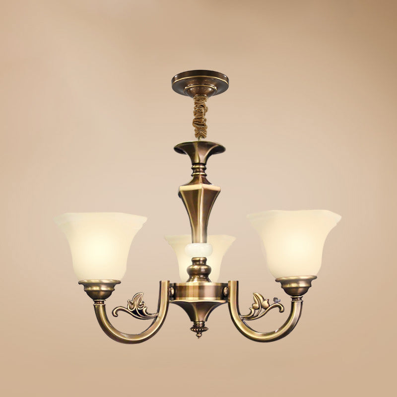 Modern Style Metal Hanging Pendant Light Glass Geometric Chandelier for Living Room