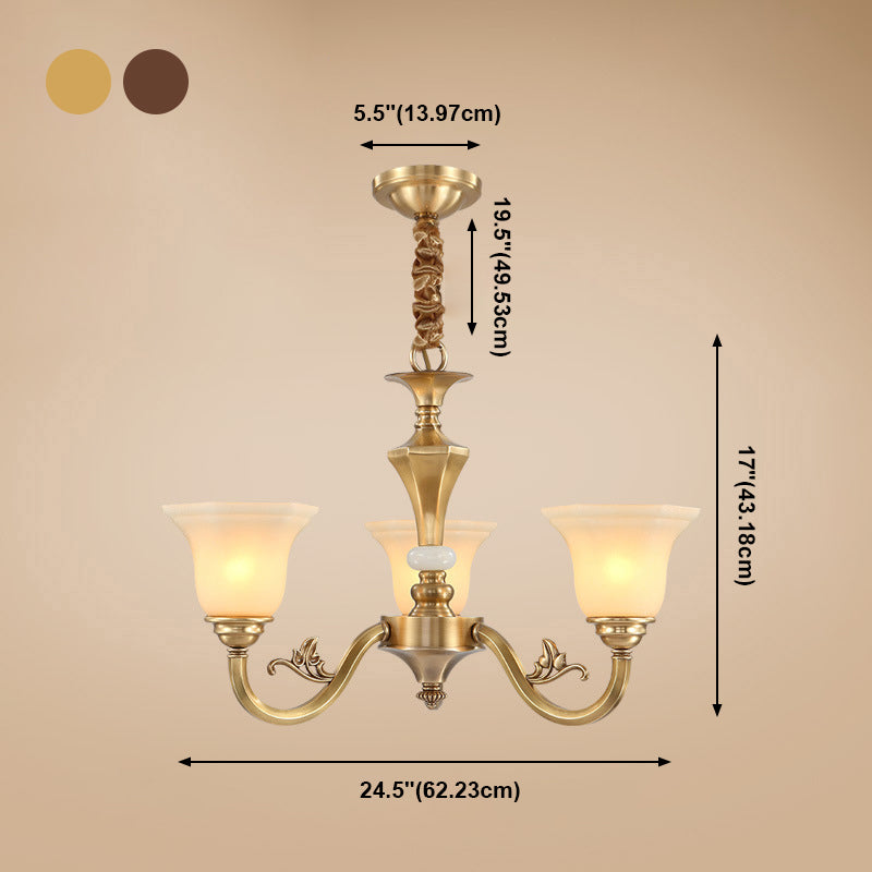 Modern Style Metal Hanging Pendant Light Glass Geometric Chandelier for Living Room