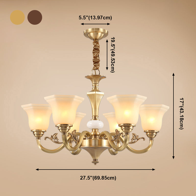 Modern Style Metal Hanging Pendant Light Glass Geometric Chandelier for Living Room