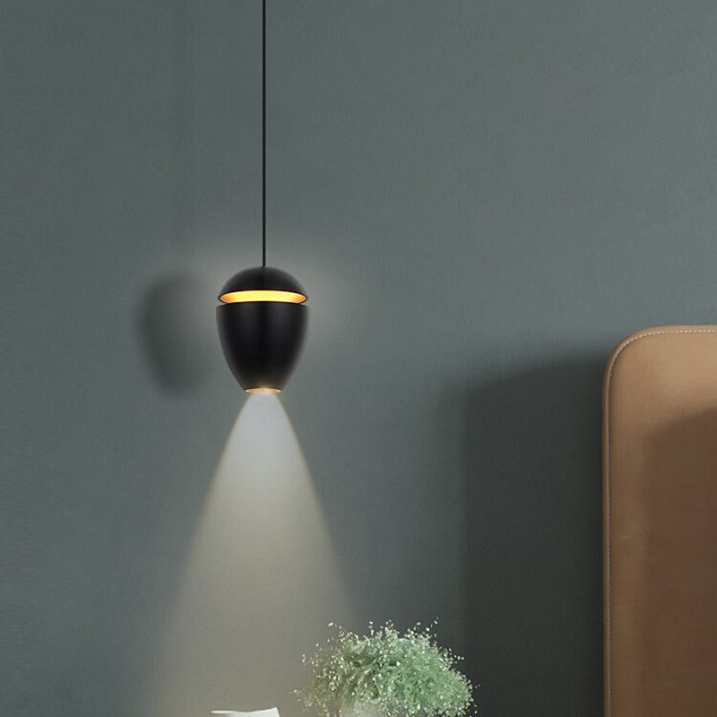 Modern beknopte LED -hanglamp gelakte aluminiumhangende lamp met acrylschaduw