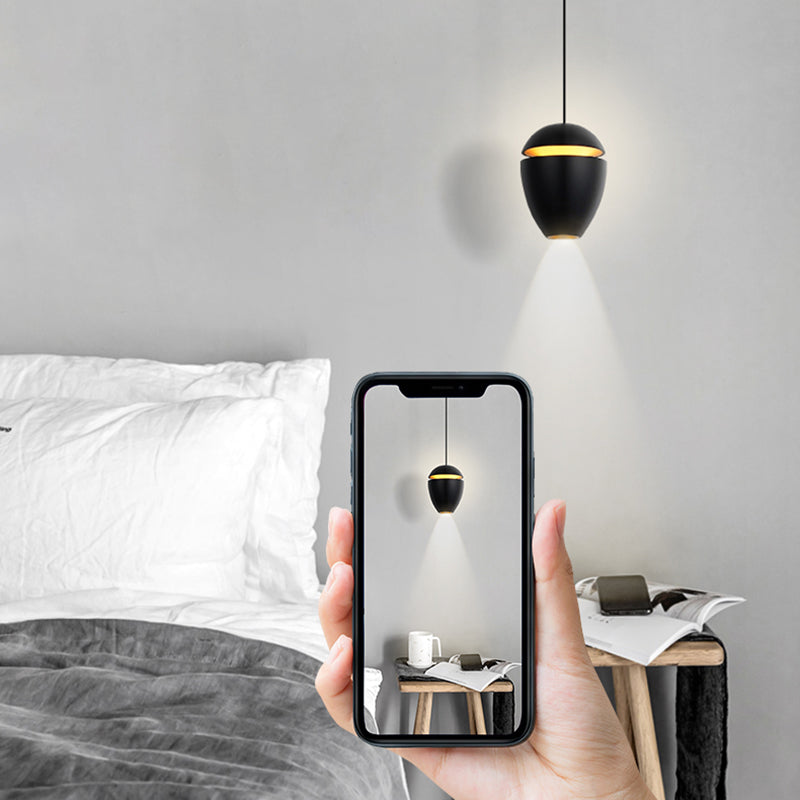 Modern beknopte LED -hanglamp gelakte aluminiumhangende lamp met acrylschaduw