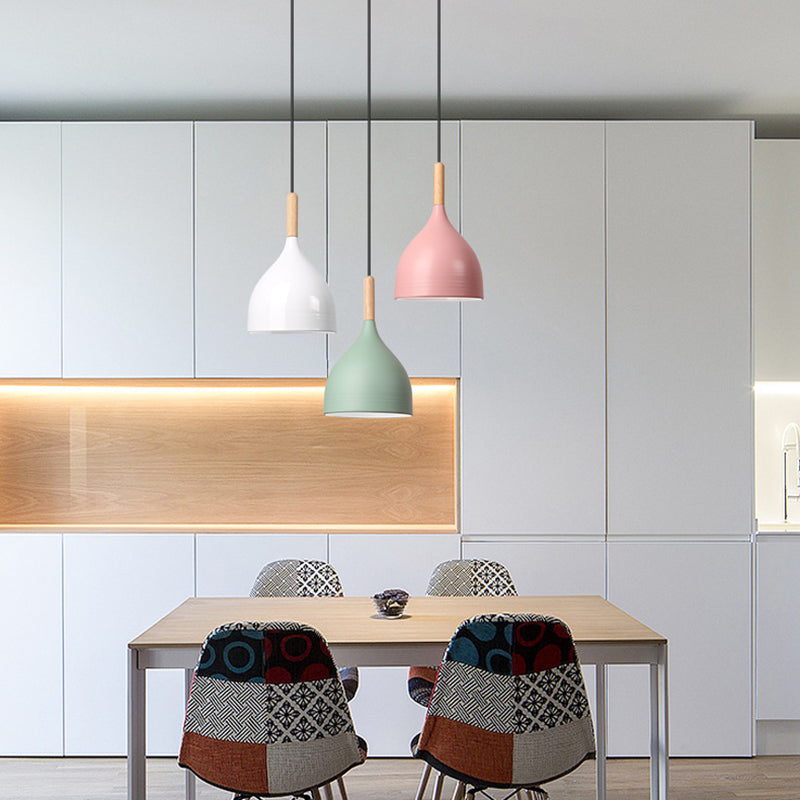 Moderne stijl kom tint hangend licht aluminium 1 lichte hangende lamp voor slaapkamer