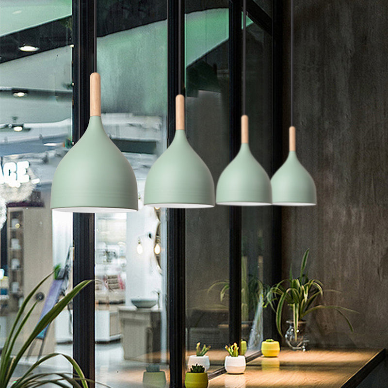 Moderne stijl kom tint hangend licht aluminium 1 lichte hangende lamp voor slaapkamer