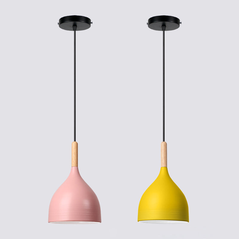 Moderne stijl kom tint hangend licht aluminium 1 lichte hangende lamp voor slaapkamer