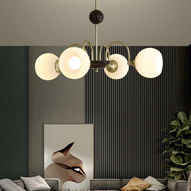 Contemporary Nordic Hanging Light Globe Glass Chandelier for Living Room