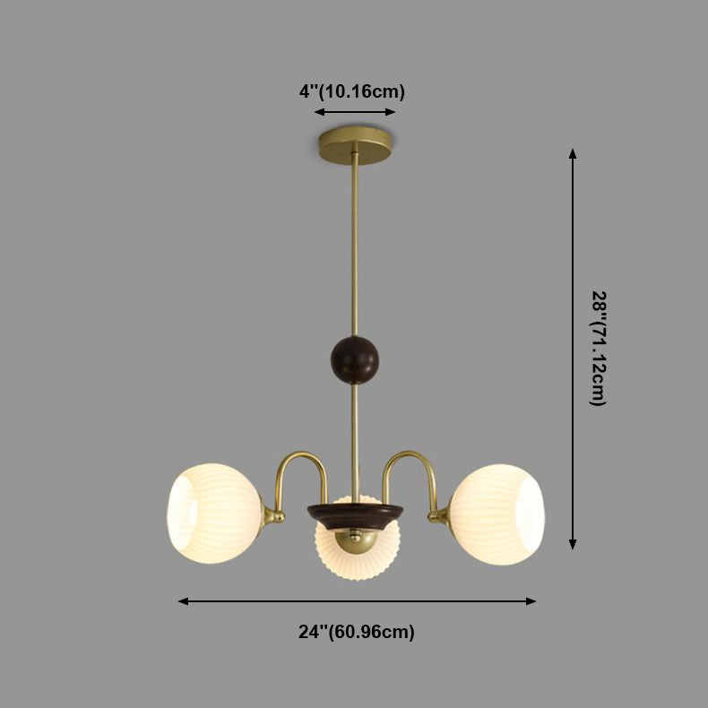 Contemporary Nordic Hanging Light Globe Glass Chandelier for Living Room