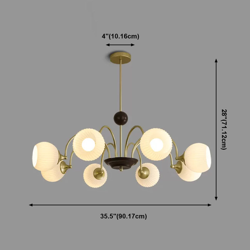 Contemporary Nordic Hanging Light Globe Glass Chandelier for Living Room