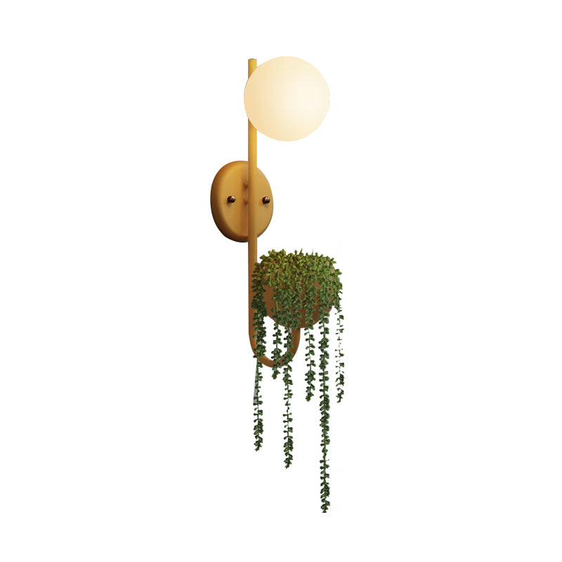 1 leichte Ballleuchte Lampe Industriegelb/blau/grünes Metall LED -Pflanzen Wandmontage Beleuchtung für Restaurant