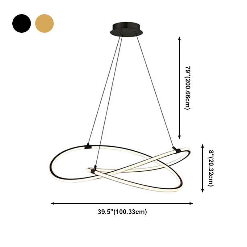 Modern Style Twist Shape Pendant Chandelier Metal 1 Light Chandelier Light