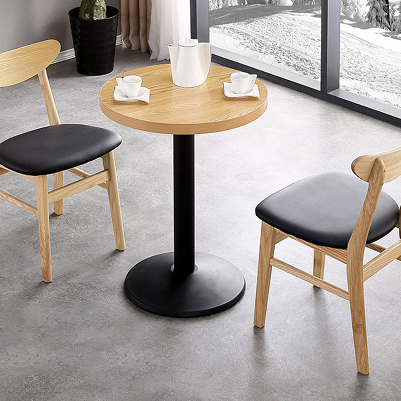 Metal Contemporary Dining Table Wood Top Table for Dining Room