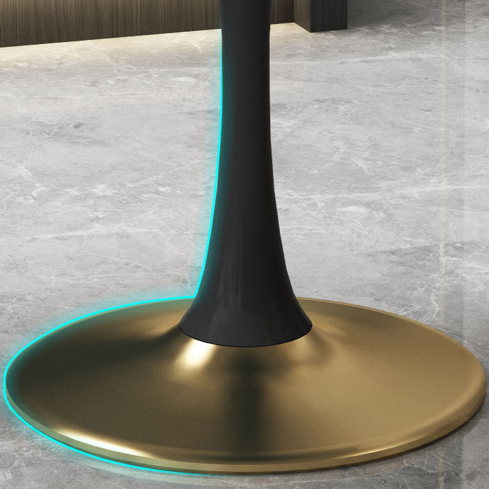 Tavolo da pranzo di lusso tradizionale da 31,5 '"tavolo rotondo con base di tulipani in metallo