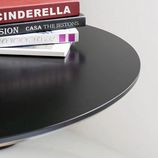 Mesa de comedor redonda contemporánea de metal mesa de madera maciza para comedor