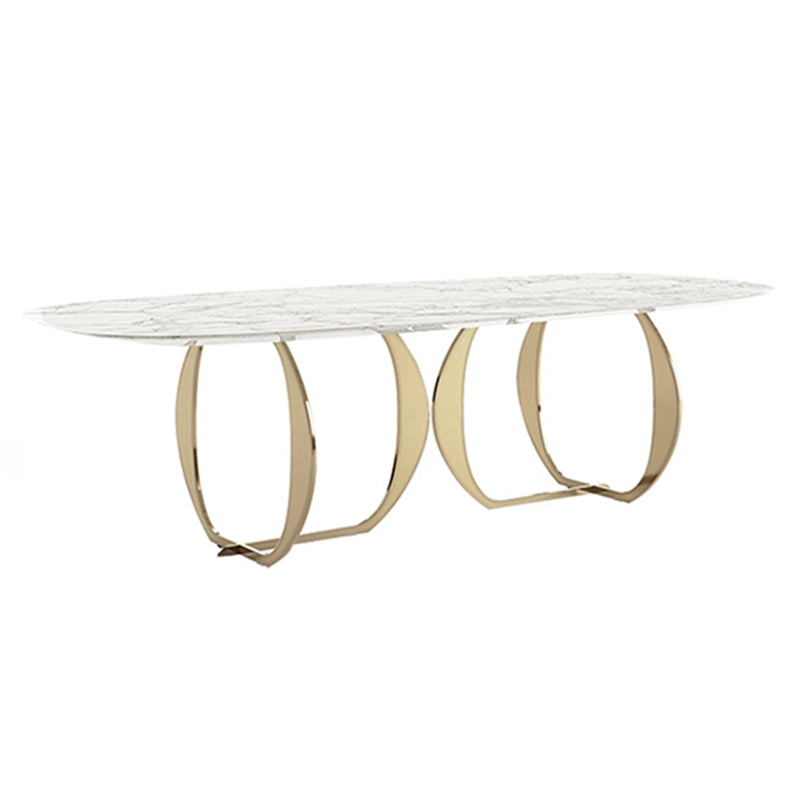 Mesa de comedor de rectángulo de lujo tradicional mesa de acero inoxidable para interiores