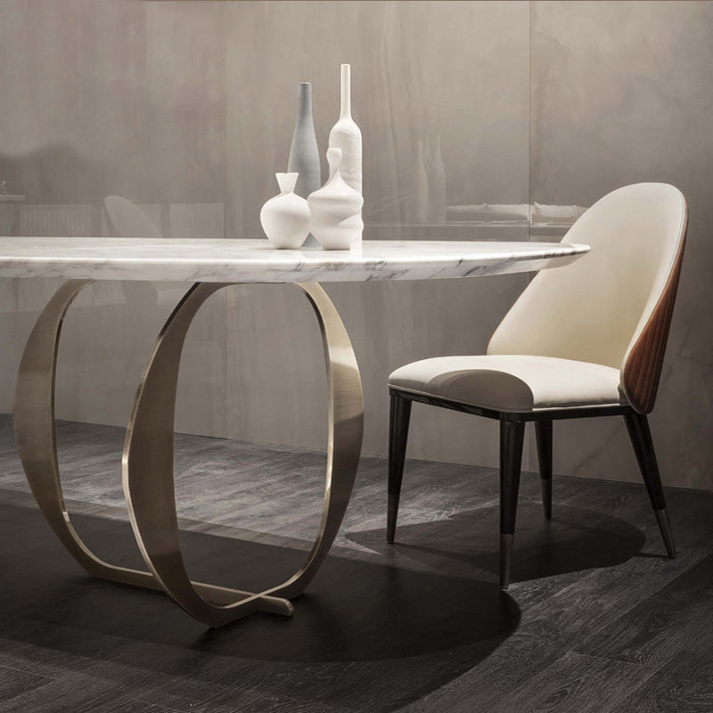 Mesa de comedor de rectángulo de lujo tradicional mesa de acero inoxidable para interiores