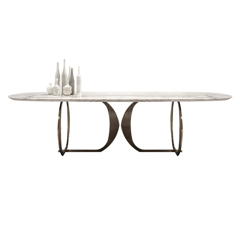 Mesa de comedor de rectángulo de lujo tradicional mesa de acero inoxidable para interiores