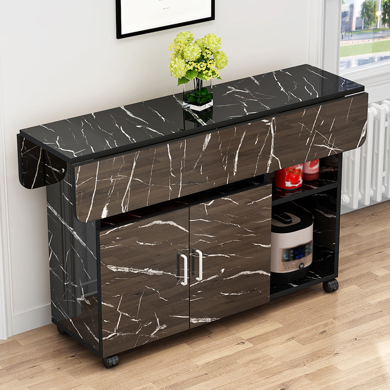 Manufactured Wood Contemporary Table Rectangular Wood Top Table with Drop Leaf