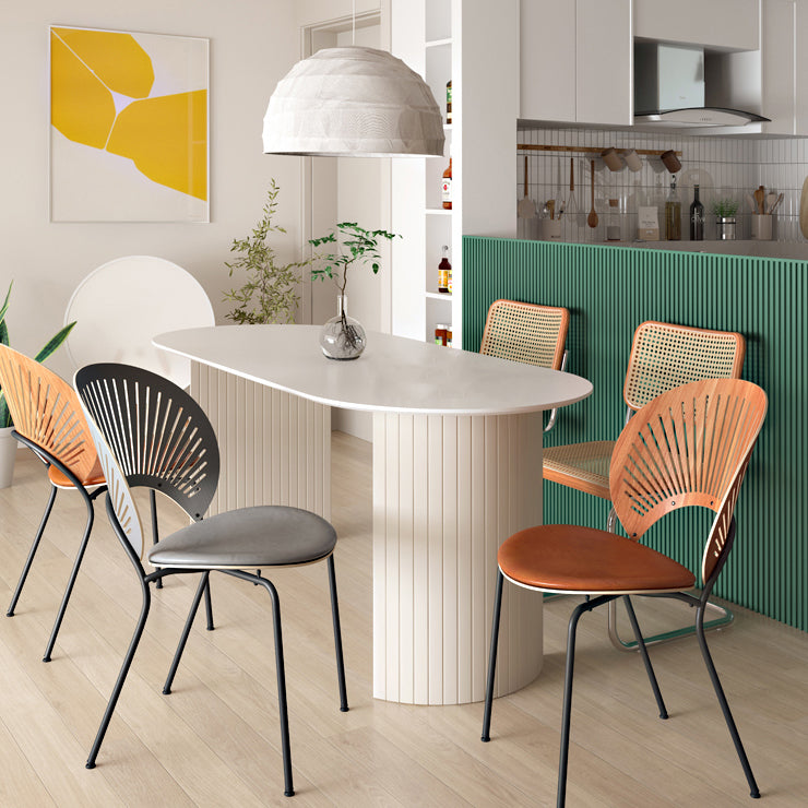 Mesa de comedor contemporánea de madera maciza mesa blanca de madera blanca con alto contenido de brillo para comedor