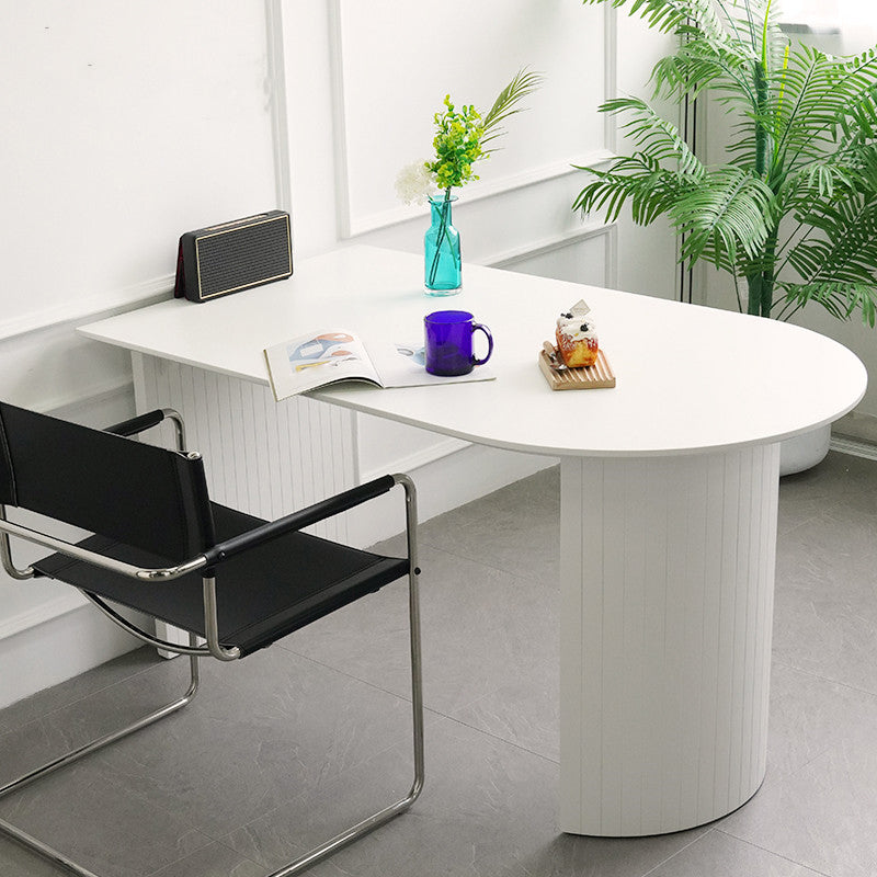Mesa de comedor contemporánea de madera maciza mesa blanca de madera blanca con alto contenido de brillo para comedor