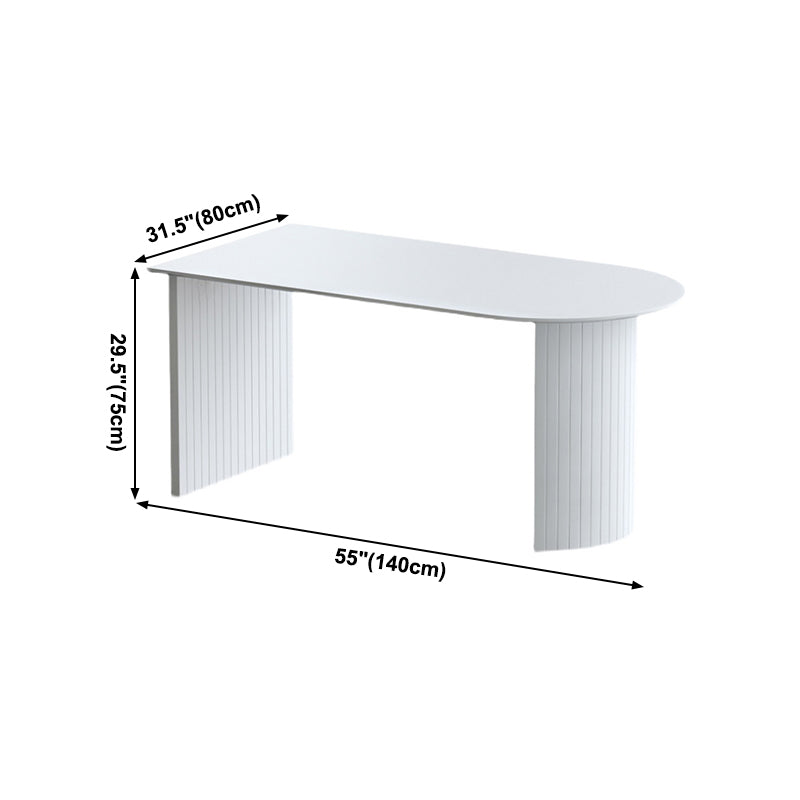 Mesa de comedor contemporánea de madera maciza mesa blanca de madera blanca con alto contenido de brillo para comedor