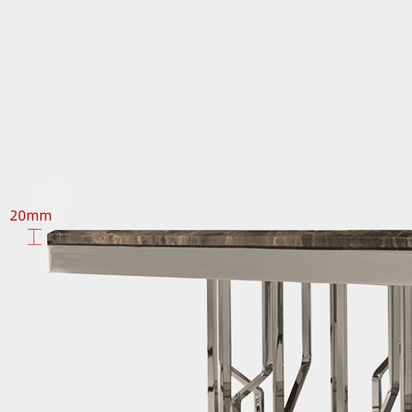 Mesa de comedor de mármol de estilo de lujo, mesa rectangular con base de Pedestal individual para el hogar