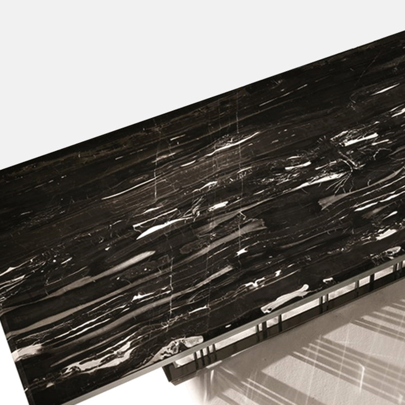 Mesa de comedor de mármol de estilo de lujo, mesa rectangular con base de Pedestal individual para el hogar