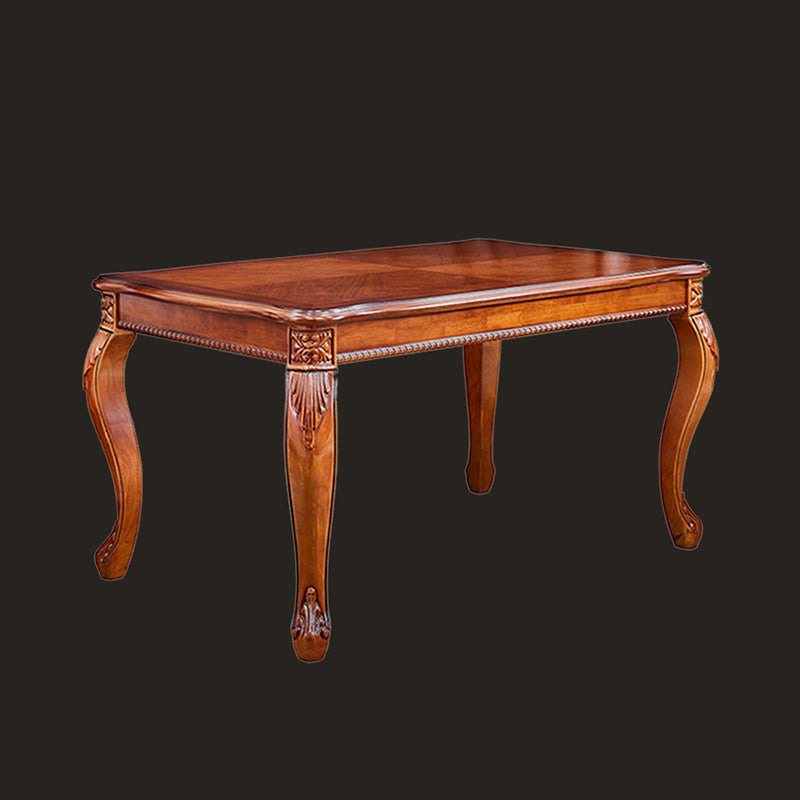 Mesa de comedor moderna de forma rectangular de la mesa marrón con 4 patas
