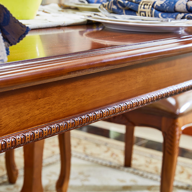 Mesa de comedor moderna de forma rectangular de la mesa marrón con 4 patas