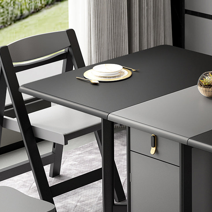 Mid-Century Modern Dining Table Rubberwood Solid Wood Table with Black Ash Solid Wood Base