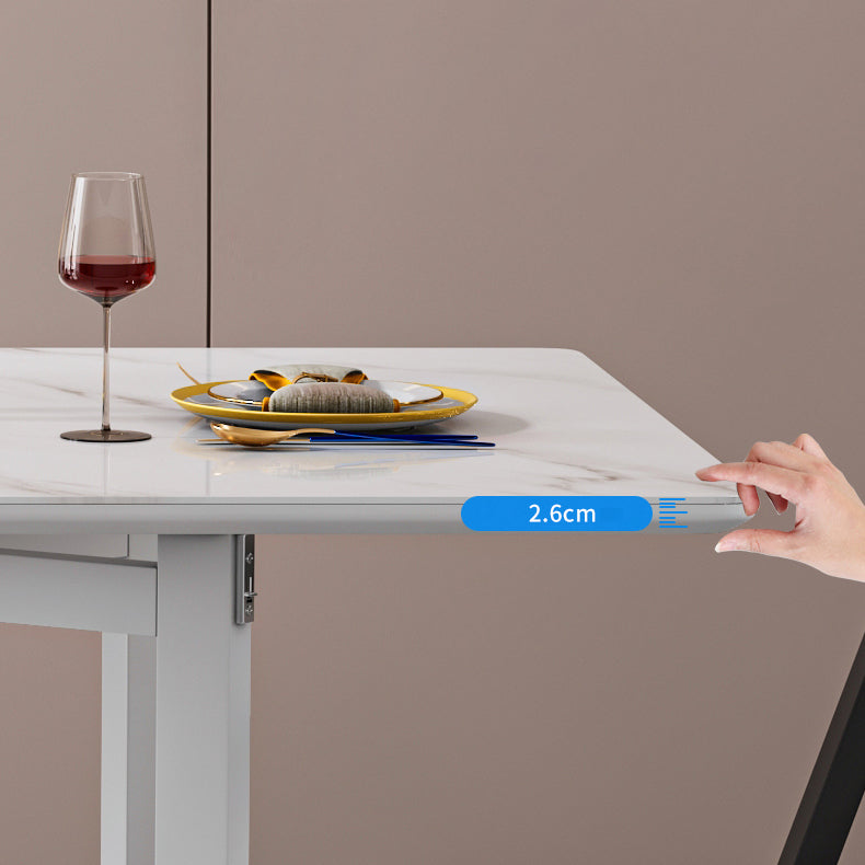Foldable Sintered Stone Top Dining Table Modern Extendable Table with 4 Legs