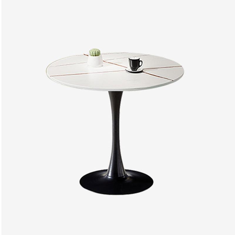 Eenvoudige ronde eettafel van gesinterde stenen tafel met tulponderstel voor eetkamer