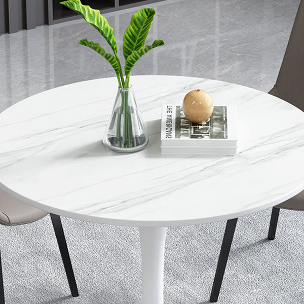 Eenvoudige ronde eettafel van gesinterde stenen tafel met tulponderstel voor eetkamer
