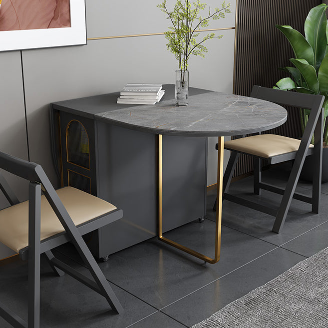 Mesa de comedor de piedra sinterizada moderna mesa de comedor ovalado de 59 "para uso en el hogar