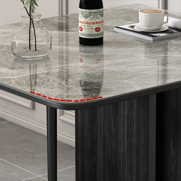 59 '' Mesa de comedor de piedra sinterizada mesa rectángula plegable con base de caballete