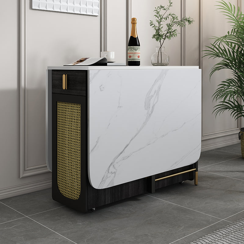 59 '' Mesa de comedor de piedra sinterizada mesa rectángula plegable con base de caballete