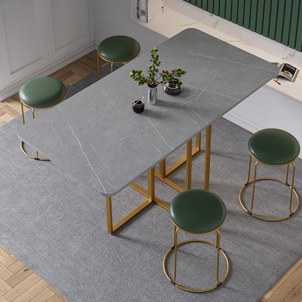 Moderne grijze eettafel gesinterde stenen drop-blad 59 "eettafel voor thuisgebruik