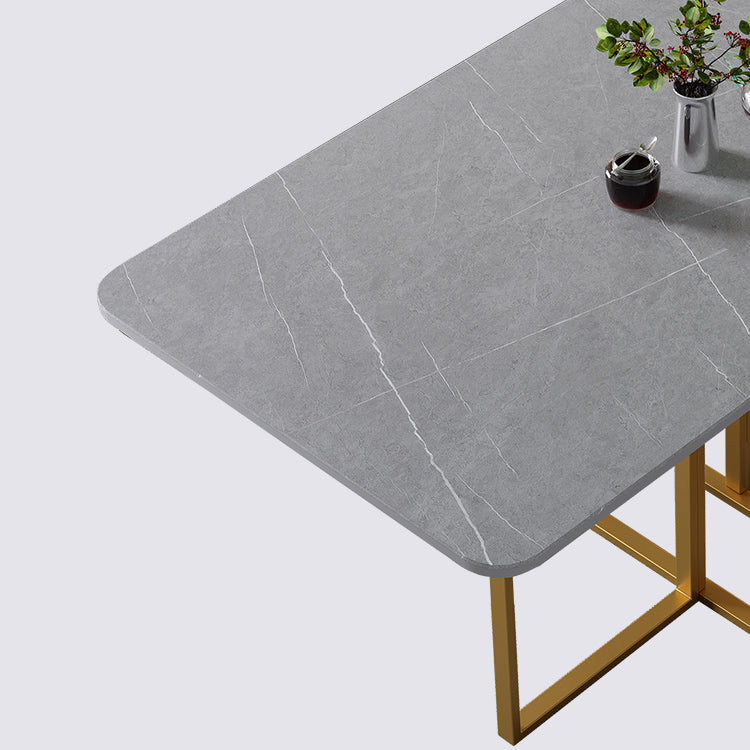 Moderne grijze eettafel gesinterde stenen drop-blad 59 "eettafel voor thuisgebruik