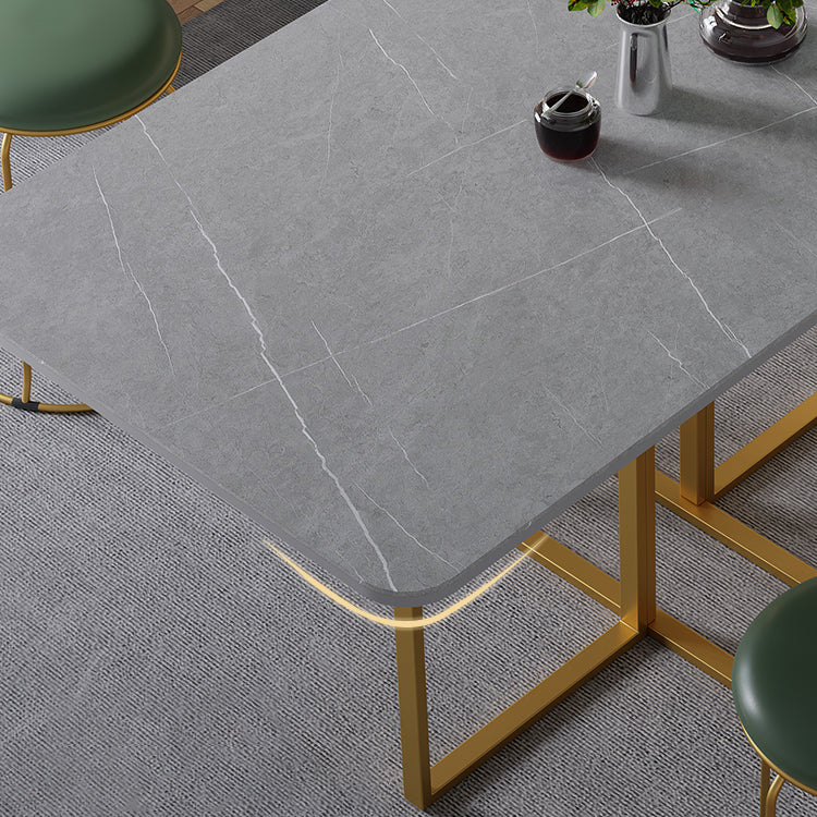 Moderne grijze eettafel gesinterde stenen drop-blad 59 "eettafel voor thuisgebruik