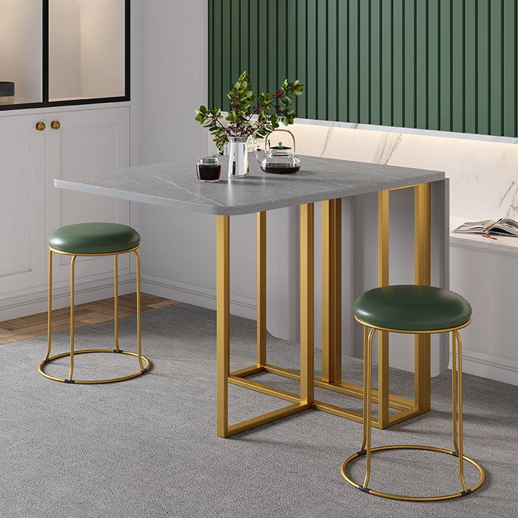 Moderne grijze eettafel gesinterde stenen drop-blad 59 "eettafel voor thuisgebruik