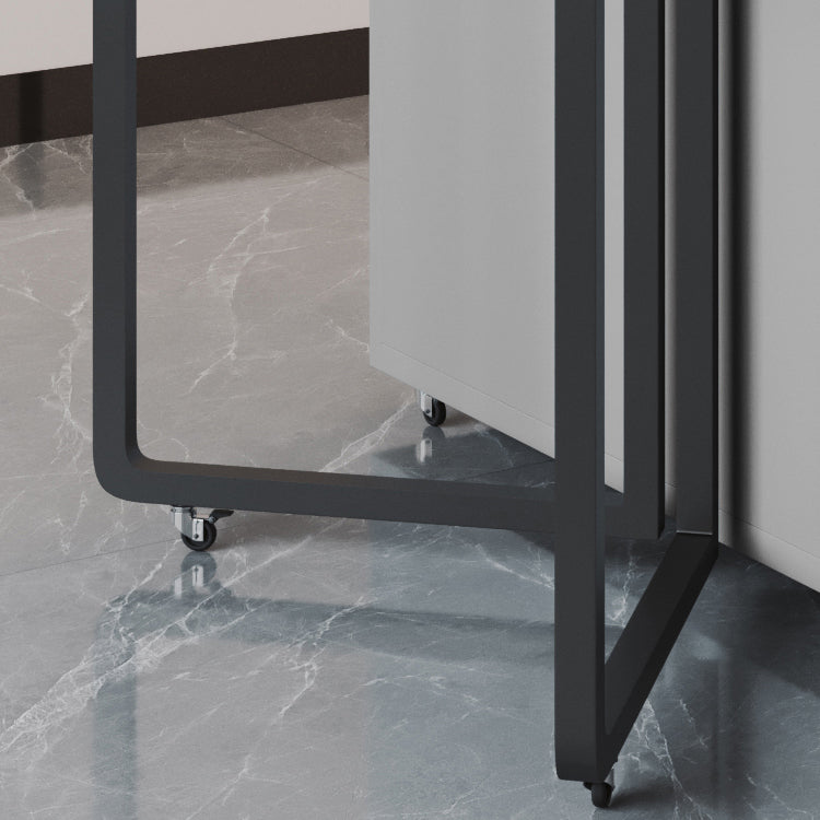 Moderne stijl rechthoek eettafel gesinterde stenen drop-blad eettafel