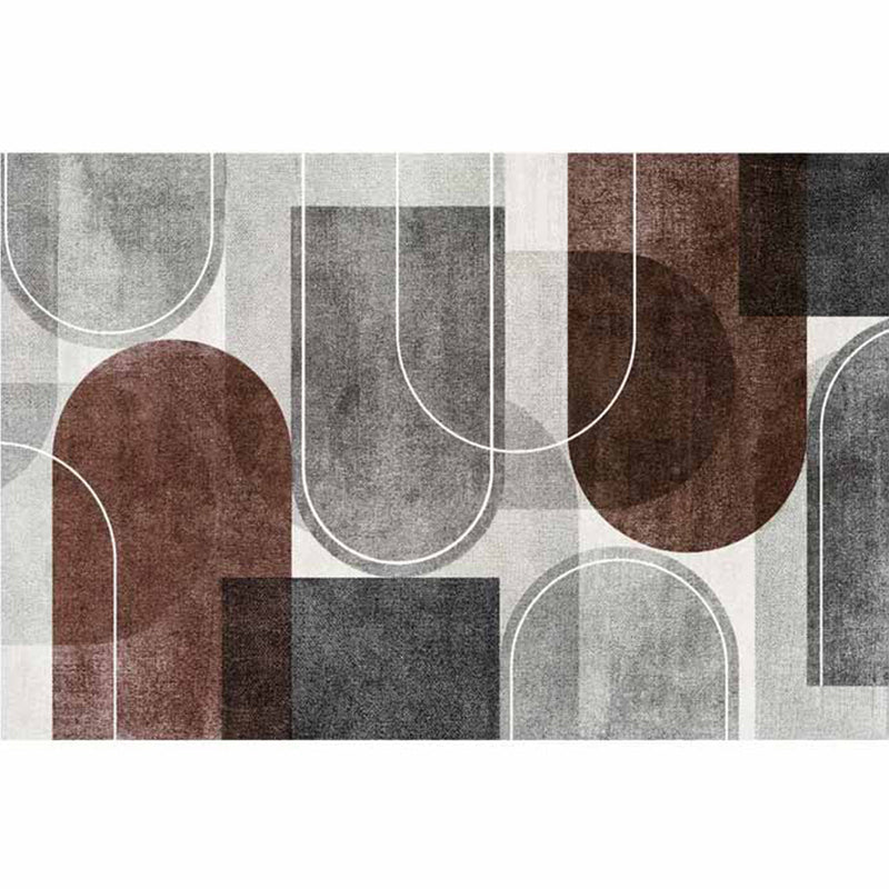 Modern gebied tapijt funky bruin tapijt woonkamer wasbaar polyester tapijt met niet-slip rug