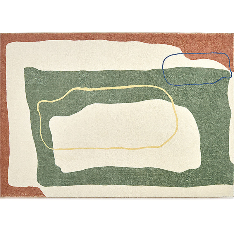 Beige abstract curve tapijt polyester modern tapijt waswastisch tapijt voor woonkamer